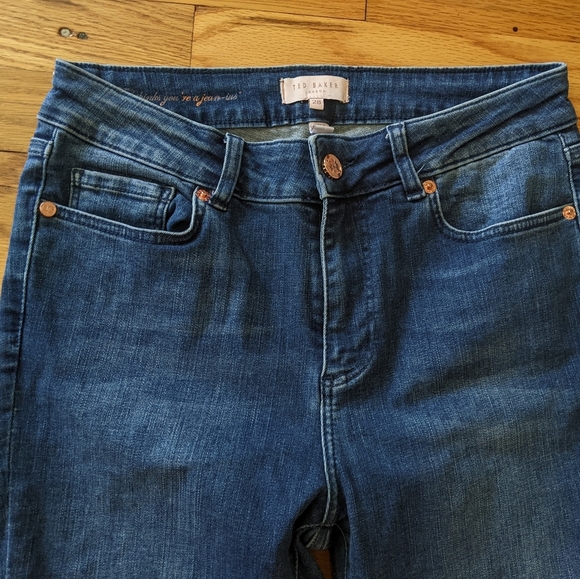 Ted Baker Catrina Uneven Raw Hem Skinny Jeans - Picture 2 of 8